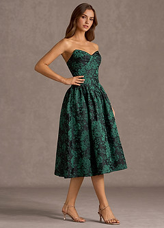 Vestido Esmeralda Negra Midi Aurora image5