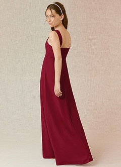 Azazie Denice Junior Burgundy A-Line Chiffon Dress image2