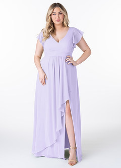 Azazie Omari Bridesmaid Dresses Lilac A-Line Chiffon Dress image7