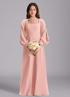 Azazie Bondi Junior Robe Trapèze en Mousseline de soie Blouson Rosette image3