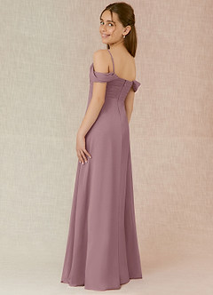 Azazie Kaitlynn Junior Dusty Rose A-Line Off the Shoulder Chiffon Dress image5