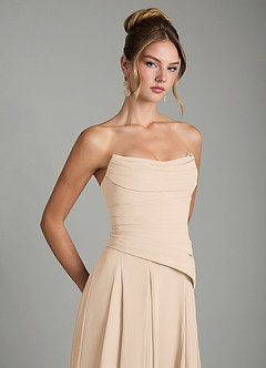 Azazie Gabriela Bridesmaid Dresses White Alabaster A-Line Corset Chiffon Dress image10