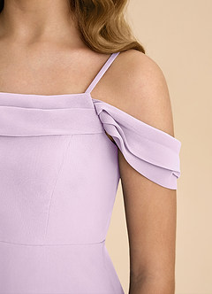 Azazie Anselie Junior A-Linie Schulterfrei Chiffon Kleid Frostiges Flieder image8