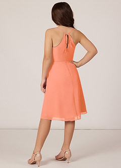 Azazie Doll Junior Sunset A-Line Bow Chiffon Dress image4