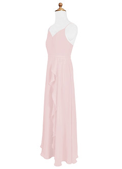 Azazie Naeem Junior Blushing Pink A-Line Ruched Chiffon Dress image6