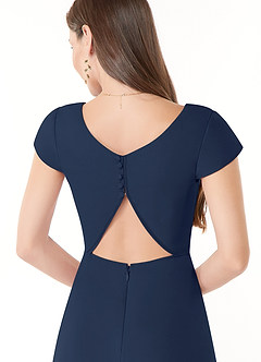 Azazie Hainsly Bridesmaid Dresses Dark Navy A-Line Sweetheart Neckline Chiffon Dress image6