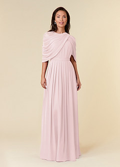Azazie Olena vestidos de madre de la novia Vestido de Rosa Rubor de Gasa de Corte En A con Lentejuela image1