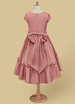 Azazie Lee Flower Girl Dresses Rosette A-Line Bow Stretch Satin Dress image9