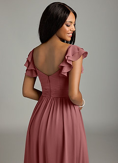Azazie Anaya Bridesmaid Dresses Amethyst A-Line Pleated Chiffon Dress image2