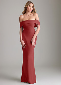 Azazie Lusinda Suknie dla druhen Syrena Zza ramienia Szyfon Do ziemi Sukienka image4