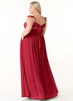 Azazie Metz Final Sale Scarlet A-Line Sweetheart Ruched Chiffon Dress image10