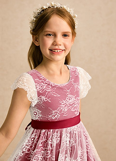 Azazie Maisie Flower Girl Klänningar Klänning A-linje i Spets image7