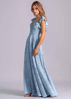 Azazie Leilani Robes de demoiselle d'honneur Robe Trapèze en Blumen-Burnout Encolure en Forme de Cœur Bleu Ciel image5