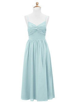 Azazie Zeya Junior Sea Glass A-Line Chiffon Dress image7