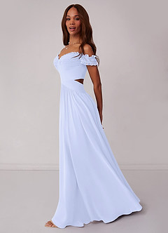 Barbie ♥ Azazie Bridesmaid Dresses Lavender A-Line Off the Shoulder Chiffon Convertible Dress image3