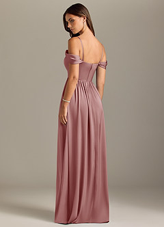 Azazie Calianna Bridesmaid Dresses Dusty Rose A-Line Off the Shoulder Stretch Satin Convertible Dress image10