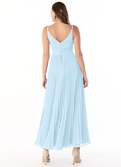 Azazie Raychelle Bridesmaid Dresses Sky Blue A-Line V-Neck Chiffon Dress image2