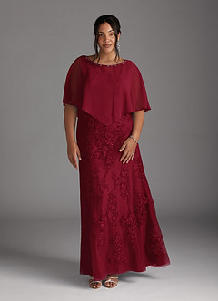 Azazie Whilhelmina Mother of the Bride Dresses Burgundy Mermaid Lace Chiffon Dress image9
