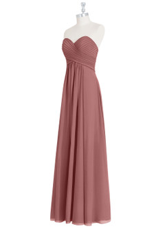 Azazie Yazmin Probar vestidos en casa Vestido de Rosa Del Desierto de Gasa de Corte en A Convertible con Escote de Corazón image10