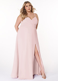 Azazie Everleigh Bridesmaid Dresses Blushing Pink A-Line Sweetheart Pleated Chiffon Dress image8