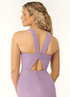 Azazie Rue Bridesmaid Dresses Wisteria A-Line Halter Chiffon Dress image2