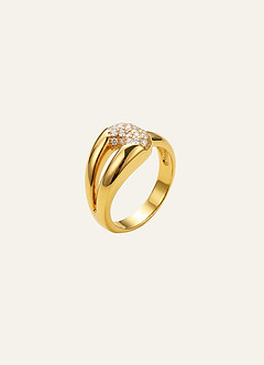 front Gold Zirconia Jewelry Set
