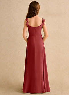 Azazie Puppy Girls Formal Flower Girl Dresses Rust A-Line Pleated Chiffon Dress image2