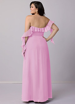 Barbie ♥ Azazie Robes de demoiselle d'honneur Robe Trapèze Convertible en Mousseline de soie Épaule décolletée Rose Bonbon image12