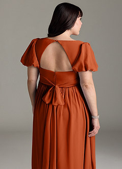 Azazie Madisynn Maternity Bridesmaid Dresses Bow Chiffon Floor-Length Dress image10