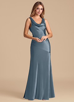 Azazie Rylina Brautjungfernkleider Meerjungfrau-Linie Metallischer Satin Kleid Zwielichtviolett image4