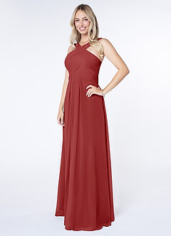 Azazie Kaleigh Bridesmaid Dresses A-Line Pleated Chiffon Floor-Length Dress image2
