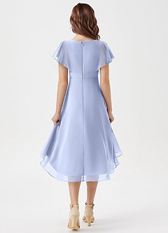 Azazie Graciela Junior Ice A-Line Pleated Chiffon Dress image2