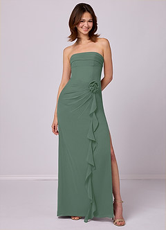 Barbie ♥ Azazie Bridesmaid Dresses Eucalyptus Sheath Strapless Chiffon Convertible Dress image1