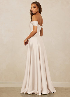 Christian Siriano Bridal for Azazie 1002 Bridesmaid Dresses White Alabaster A-Line Off the Shoulder Stretch Satin Convertible Dress image3