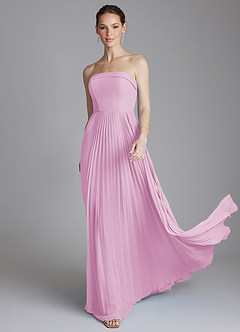 Azazie Mariana Bridesmaid Dresses Candy Pink A-Line Strapless Chiffon Dress image1