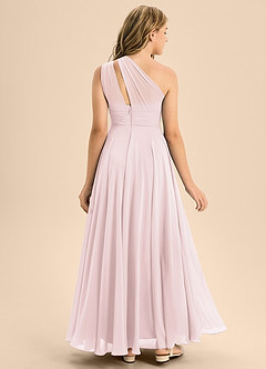 Azazie Charlize Junior Blushing Pink A-Line Pleated Chiffon Dress image2