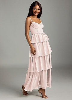 Azazie Kaiden Abiti da Damigella Abito A-Line in Chiffon Scollo a Cuore Petalo Di Rosa image3