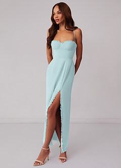 Barbie ♥ Azazie Bridesmaid Dresses Mist Sheath Corset Chiffon Dress image2