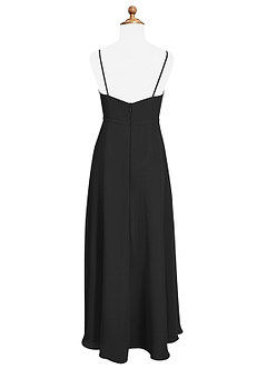 Azazie Naeem Junior Black A-Line Ruched Chiffon Dress image5