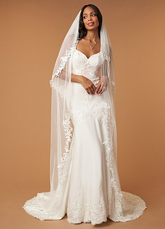 front Alex Lace Chapel Length Veil With Blusher