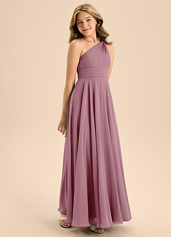 Azazie Charlize Junior Vintage Mauve A-Line Pleated Chiffon Dress image5