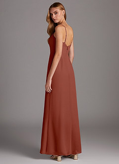 Azazie Tayla Final Sale Auburn Sheath Chiffon Dress image2