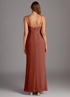 Azazie Tayla Final Sale Auburn Sheath Chiffon Dress image4