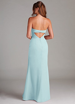 Azazie Leonis Bridesmaid Dresses Sea Glass Sheath Strapless Chiffon Convertible Dress image5