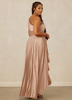 Christian Siriano Bridal for Azazie 1008 Bridesmaid Dresses English Rose A-Line One Shoulder Stretch Satin Dress image13