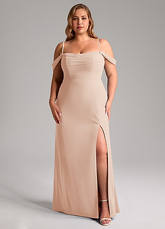 Azazie Saige Bridesmaid Dresses English Rose A-Line Off the Shoulder Chiffon Convertible Dress image14