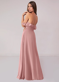 Barbie ♥ Azazie Jurken voor bruidsmeisjes Converteerbaar Jurk van Chiffon met A-Lijn Off the Shoulder Stoffige Roos image2