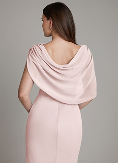 Azazie Hadley Bridesmaid Dresses Blushing Pink Mermaid Pleated Chiffon Dress image2