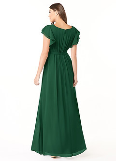 Azazie Daphne Modest Bridesmaid Dresses A-Line Ruffled Chiffon Floor-Length Dress image2