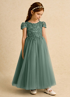Azazie Puff Flower Girl Klänningar Klänning Balklänning i Tyll Spets image4